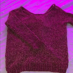 Knit open back sweater